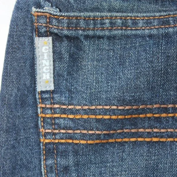 Cinch Jeans Men's 31x32 Silver Label Slim Fit Straight Leg Medium Wash Cowboy - Picture 11 of 15
